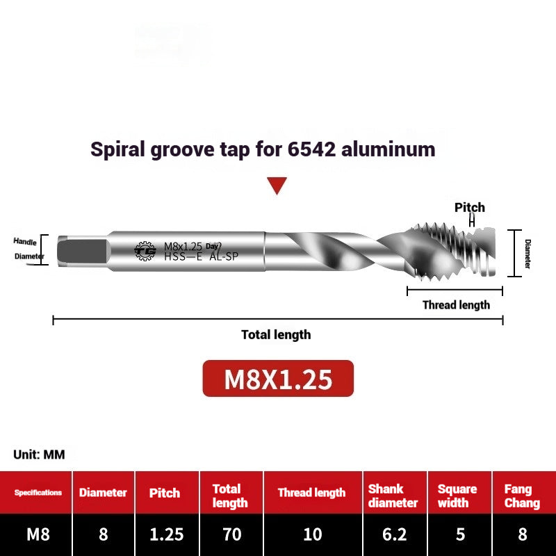 1102-High speed steel taps for aluminum machine tapping aluminum alloy tapping spiral groove aluminum tapping aluminum plate tapping 3-12mm Shandong Denso Pricision Tools Co.,Ltd.